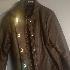 Brown leather jacket
